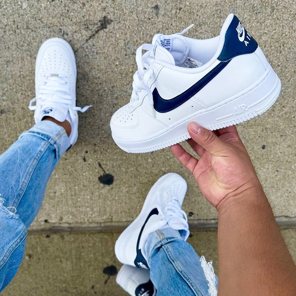 NIKE AIR FORCE 1 WHITE DARK NAVY – Live-kickz