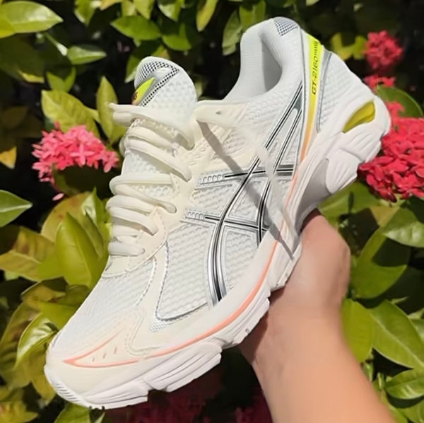 ASICS GEL TRAINERS OFF WHITE NEON – Live-kickz