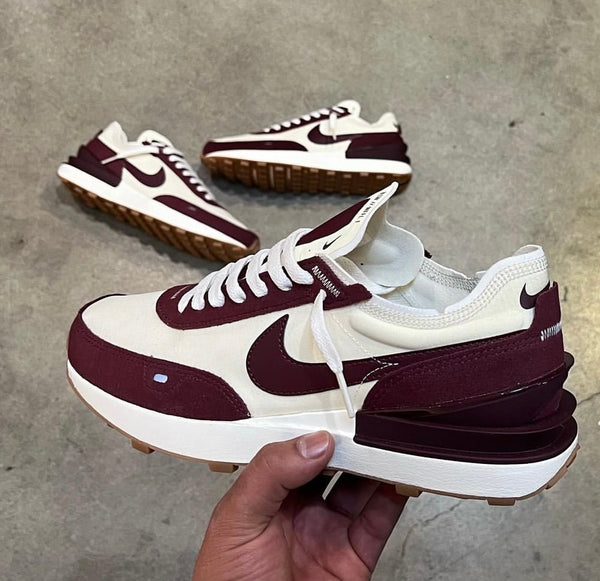 Burgundy and white nikes Outlet