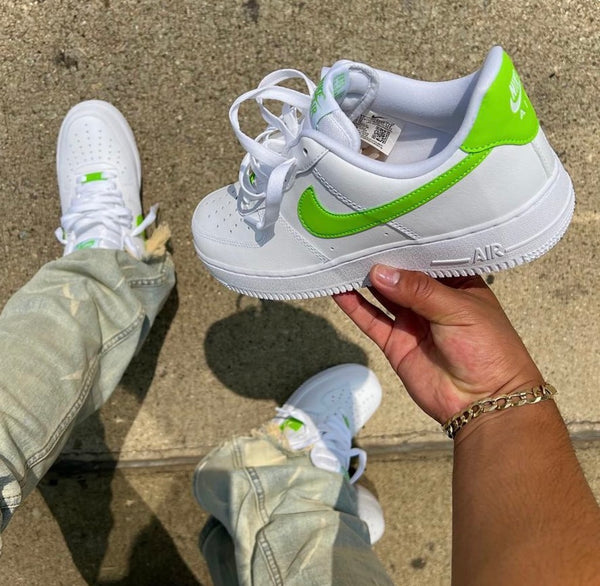white and lime green air force 1