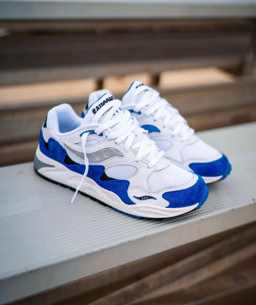 SAUCONY HYBRID TRAINERS WHITE ROYAL GREY Live kickz