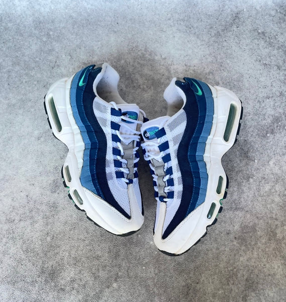 NIKE AIR MAX 95 WHITE NAVY AQUA – Live-kickz