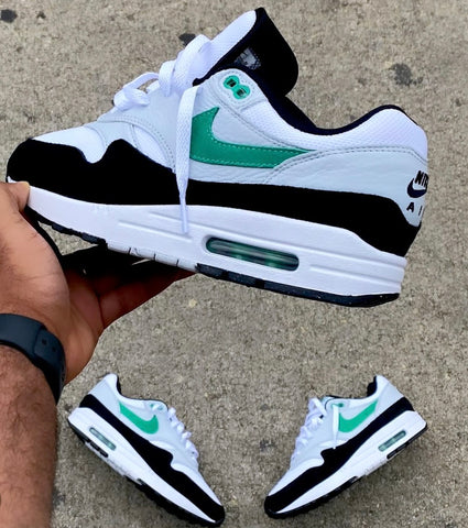 NIKE AIR MAX 1 WHITE BLACK GREEN