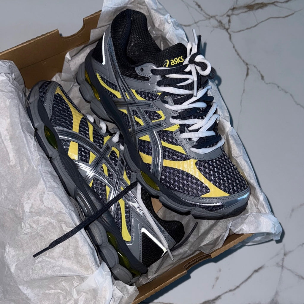 ASICS GEL TRAINERS GREY YELLOW