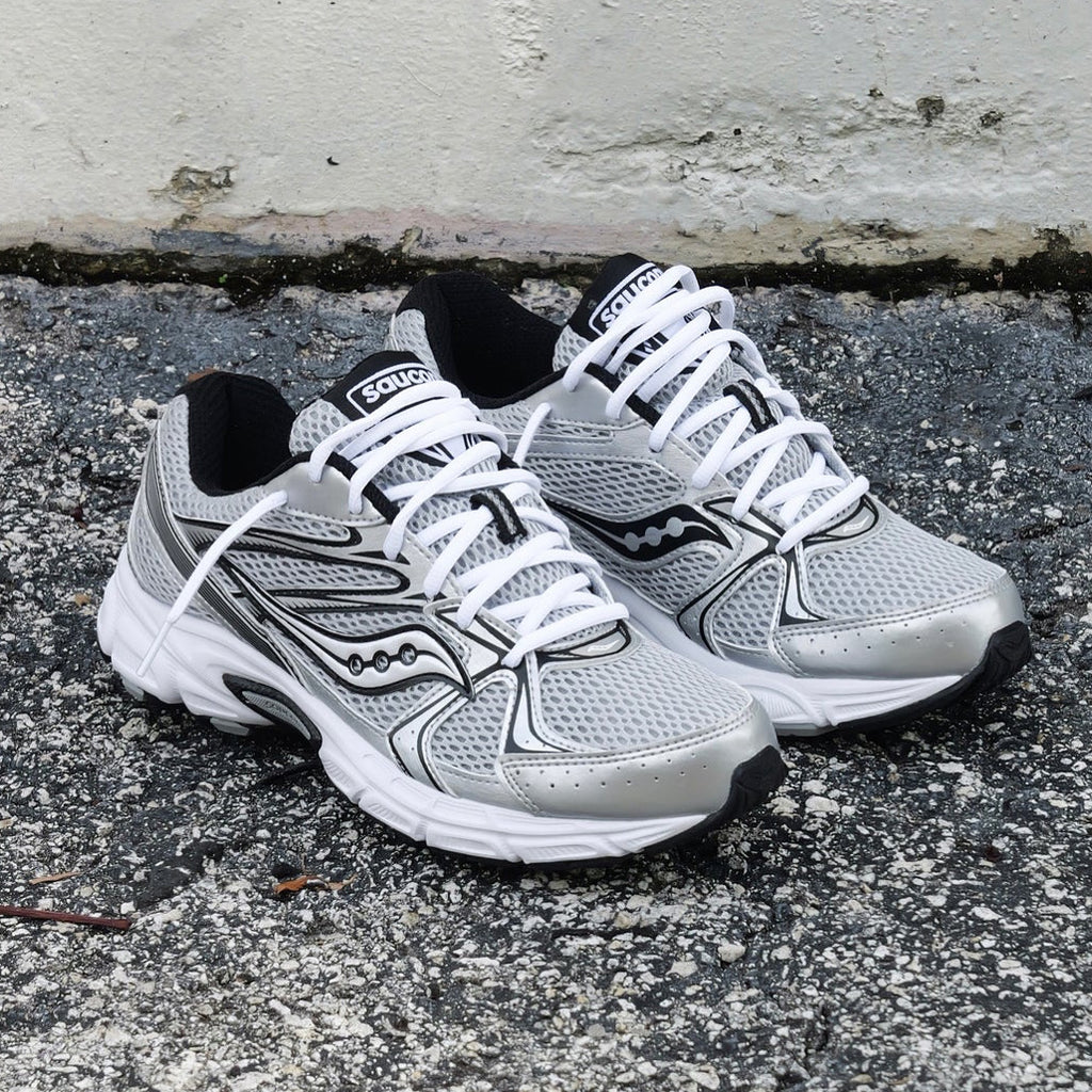 SAUCONY WAVE RIDE WHITE SILVER BLACK