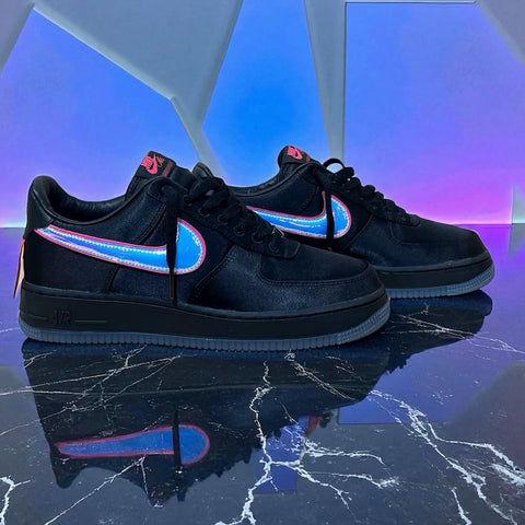 NIKE AIR FORCE 1 BLACK UNIVERSITY BLUE PINK
