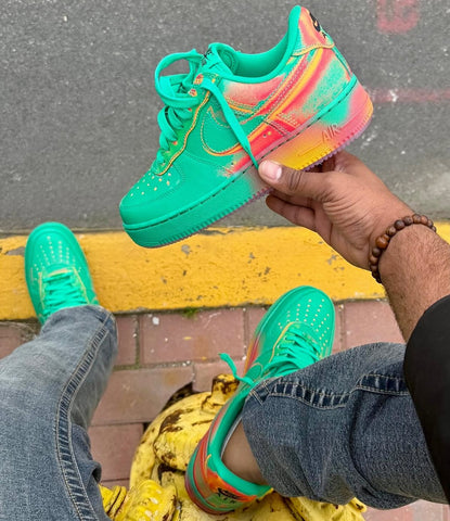 NIKE AIR FORCE 1 GREEN SPLATTER