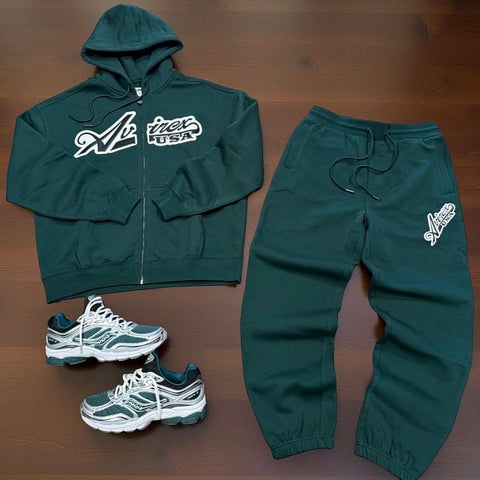 AVIREX USA HOODIE SWEATPANTS GREEN