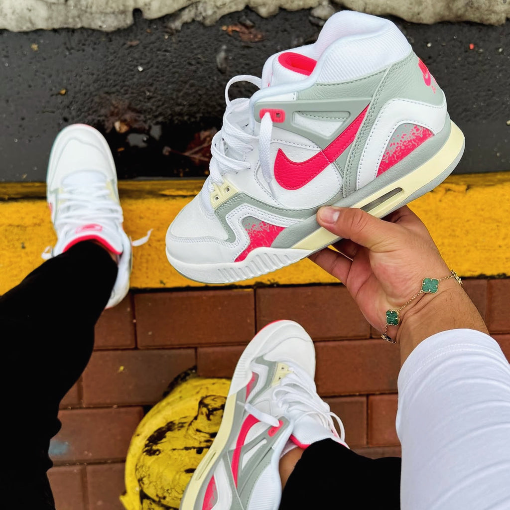 NIKE AIR TRAINERS WHITE GREY PINK
