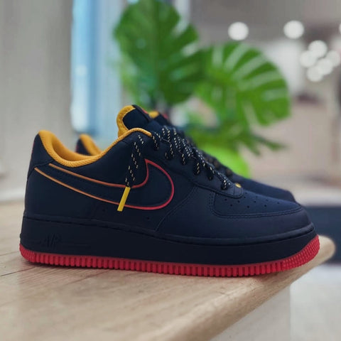 NIKE AIR FORCE 1 NAVY RED YELLOW