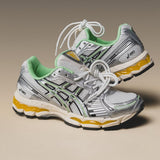 ASICS GEL TRAINERS SILVER NEON YELLOW