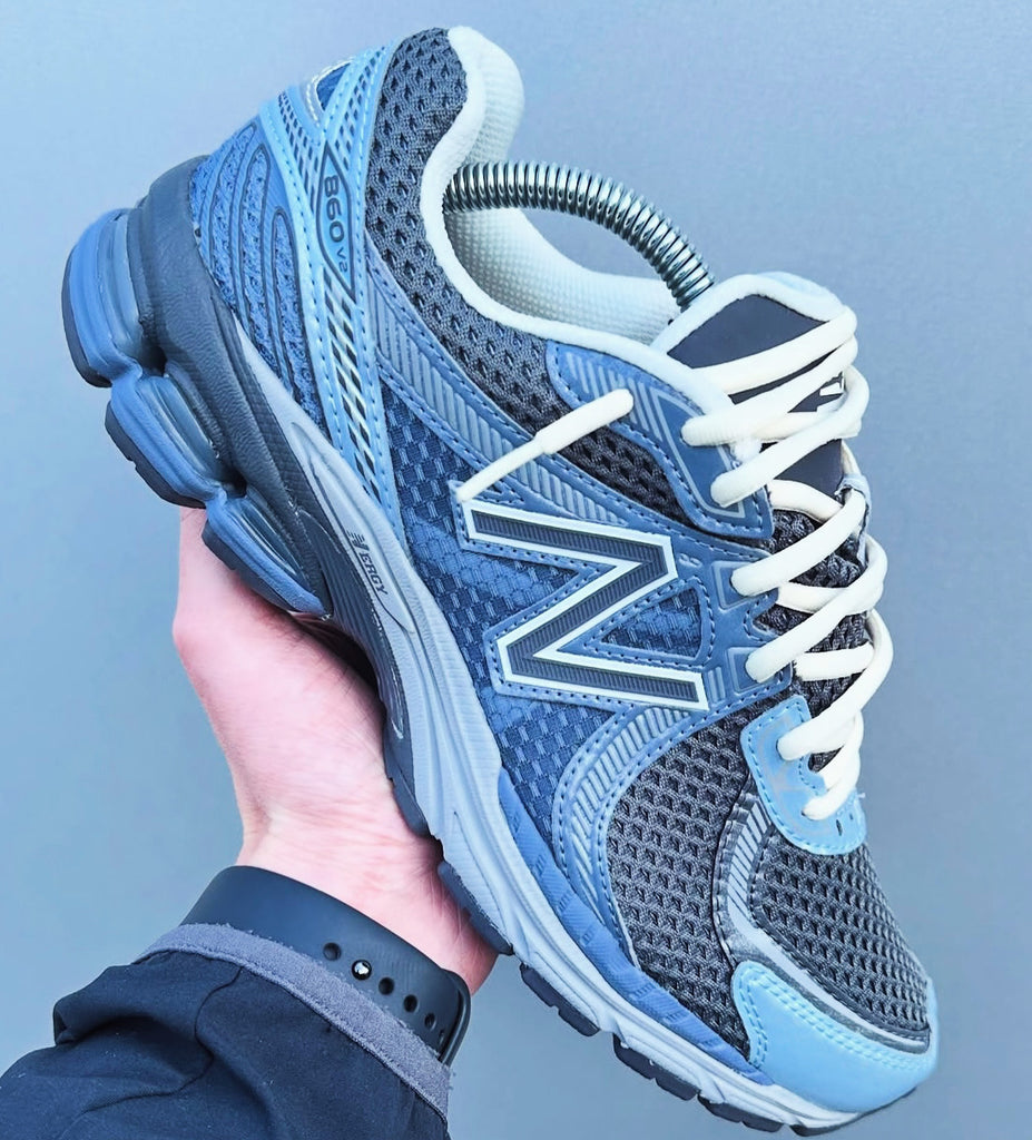 NEW BALANCE X TRAINERS GREY BLUE WHITE