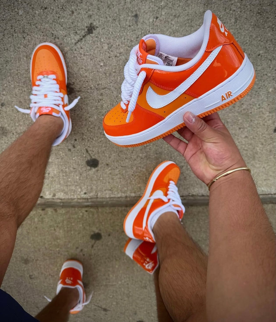 NIKE AIR FORCE 1 PATTEN LEATHER ORANGE WHITE