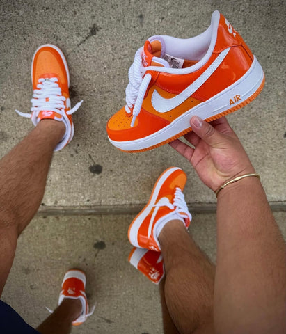 NIKE AIR FORCE 1 PATTEN LEATHER ORANGE WHITE
