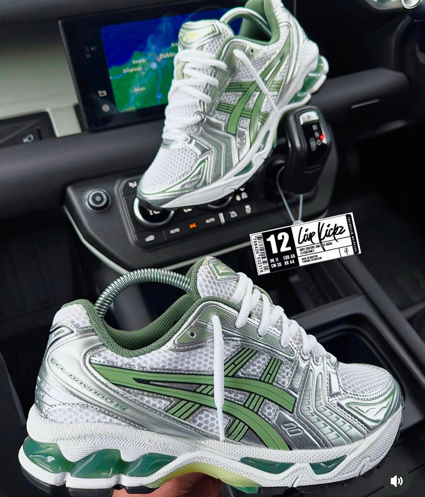 ASICS GEL TRAINERS SILVER OLIVE