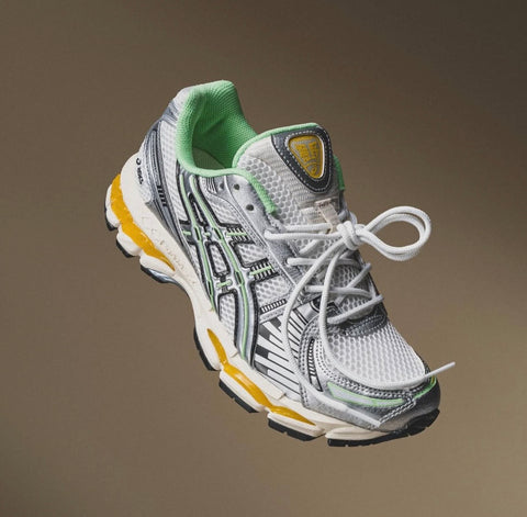 ASICS GEL TRAINERS SILVER NEON YELLOW