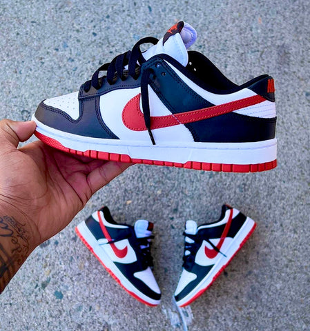 NIKE DUNK LOW WHITE BLACK CRIMSON RED