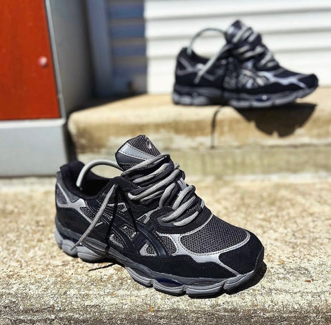ASICS GEL TRAINERS BLACK GREY