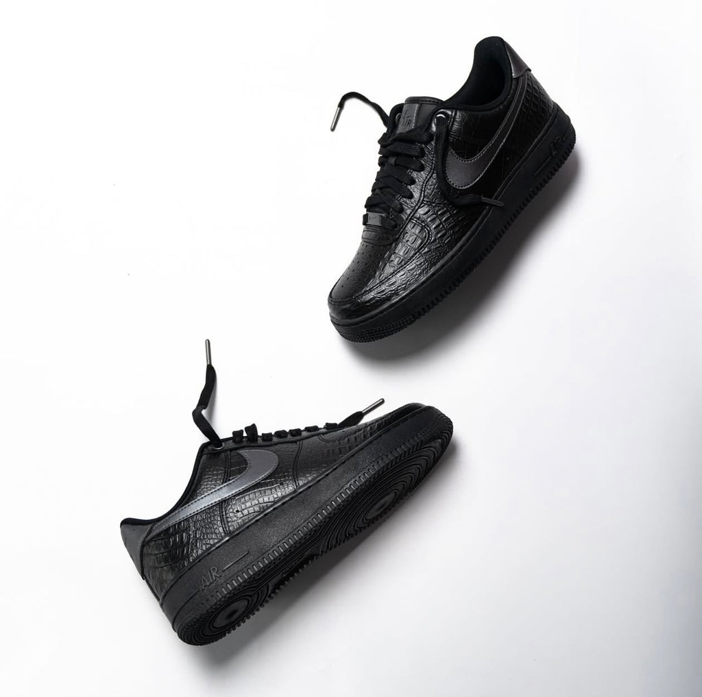 NIKE AIR FORCE 1 BLACK SNAKESKIN SMOKE GREY