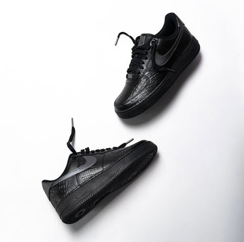NIKE AIR FORCE 1 BLACK SNAKESKIN SMOKE GREY