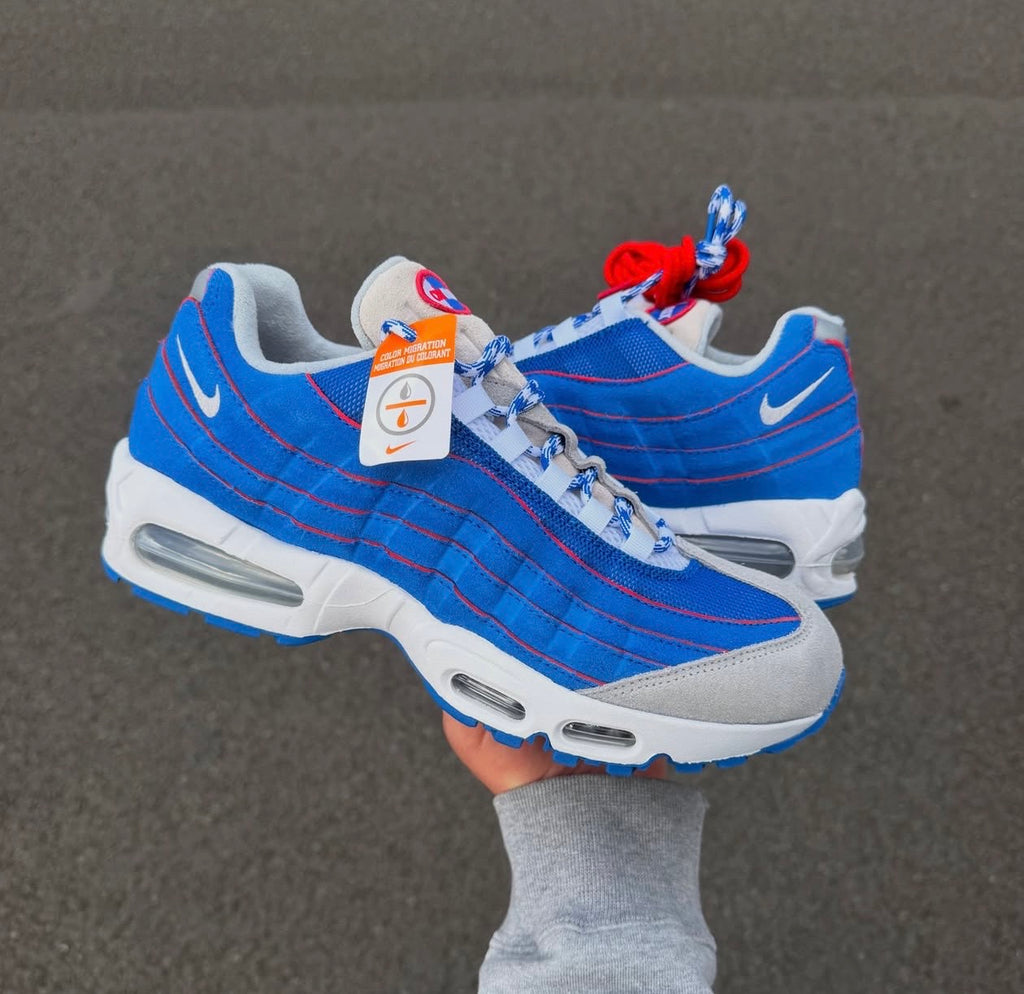 NIKE AIR MAX 95 STORM BLUE GREY RED