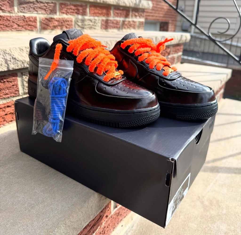 NIKE AIR FORCE 1 BLACK PATTEN LEATHER