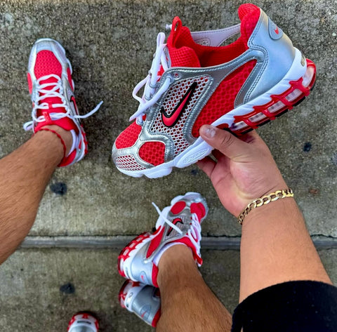 NIKE AIR MAX CAGE RED WHITE SILVER