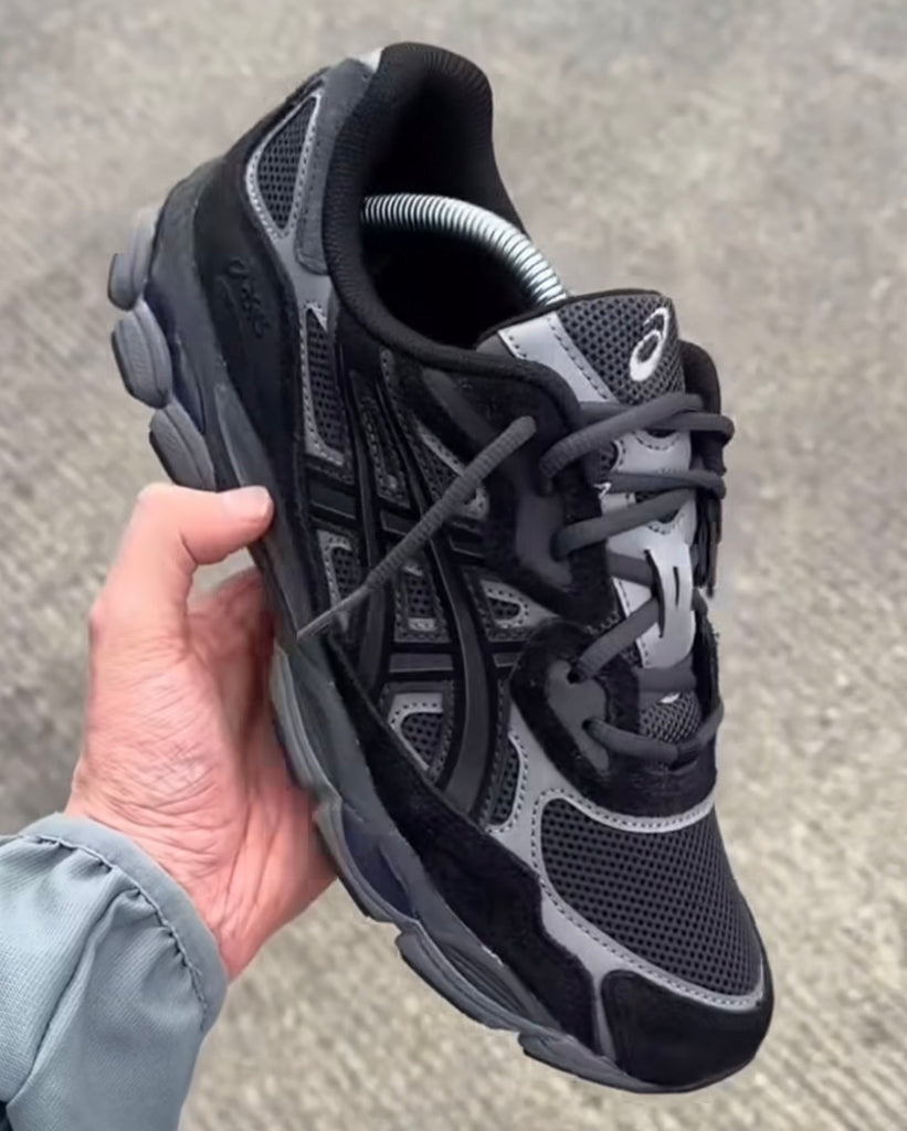 ASICS GEL TRAINERS BLACK GREY