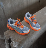 ASICS GEL TRAINERS GREY BLUE ORANGE