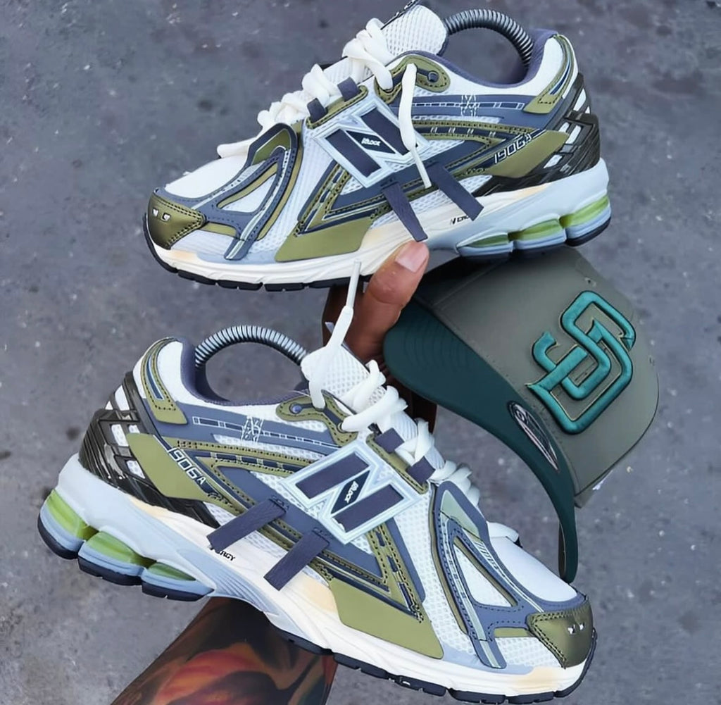 NEW BALANCE X UTILITY TRAINERS WHITE OLIVE GREEN