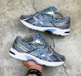 ASICS GEL TRAINERS GREY WHITE BLUE