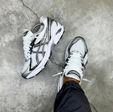 ASICS GEL TRAINERS WHITE BLACK SILVER