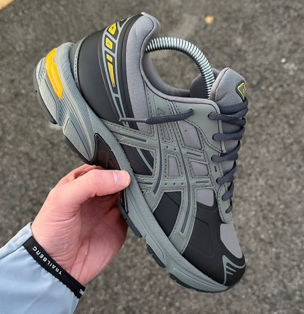 ASICS GEL TRAINERS SMOKE GREY YELLOW