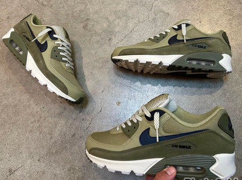 NIKE AIR MAX 90 OLIVE BLACK WHITE