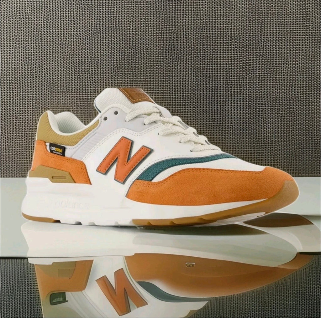 NEW BALANCE TRAINERS WHITE ORANGE GREEN