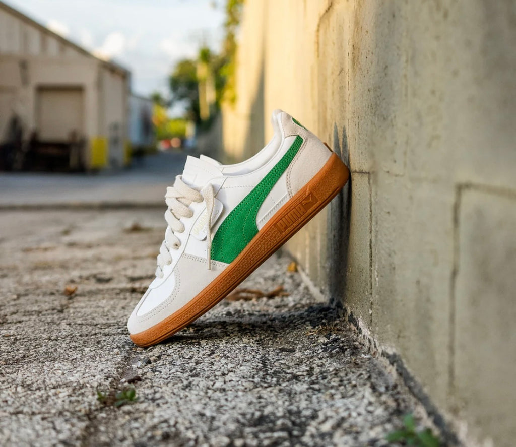 PUMA CLASSIC LOW WHITE GREEN GUM BOTTOM