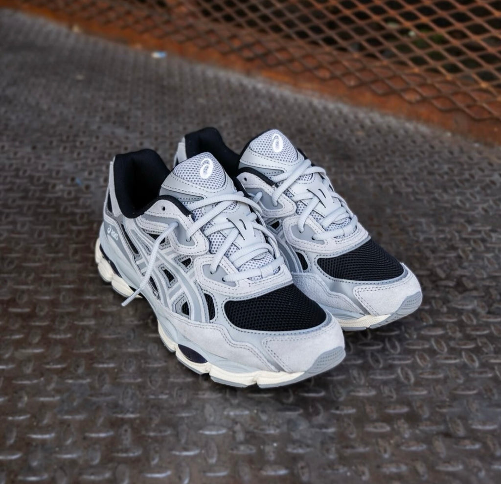 ASICS GEL TRAINERS GREY BLACK WHITE