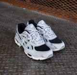ASICS GEL TRAINERS GREY BLACK WHITE
