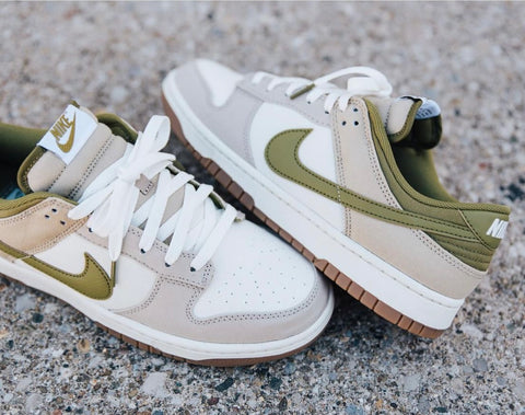 NIKE DUNK LOW WHITE NUDE OLIVE