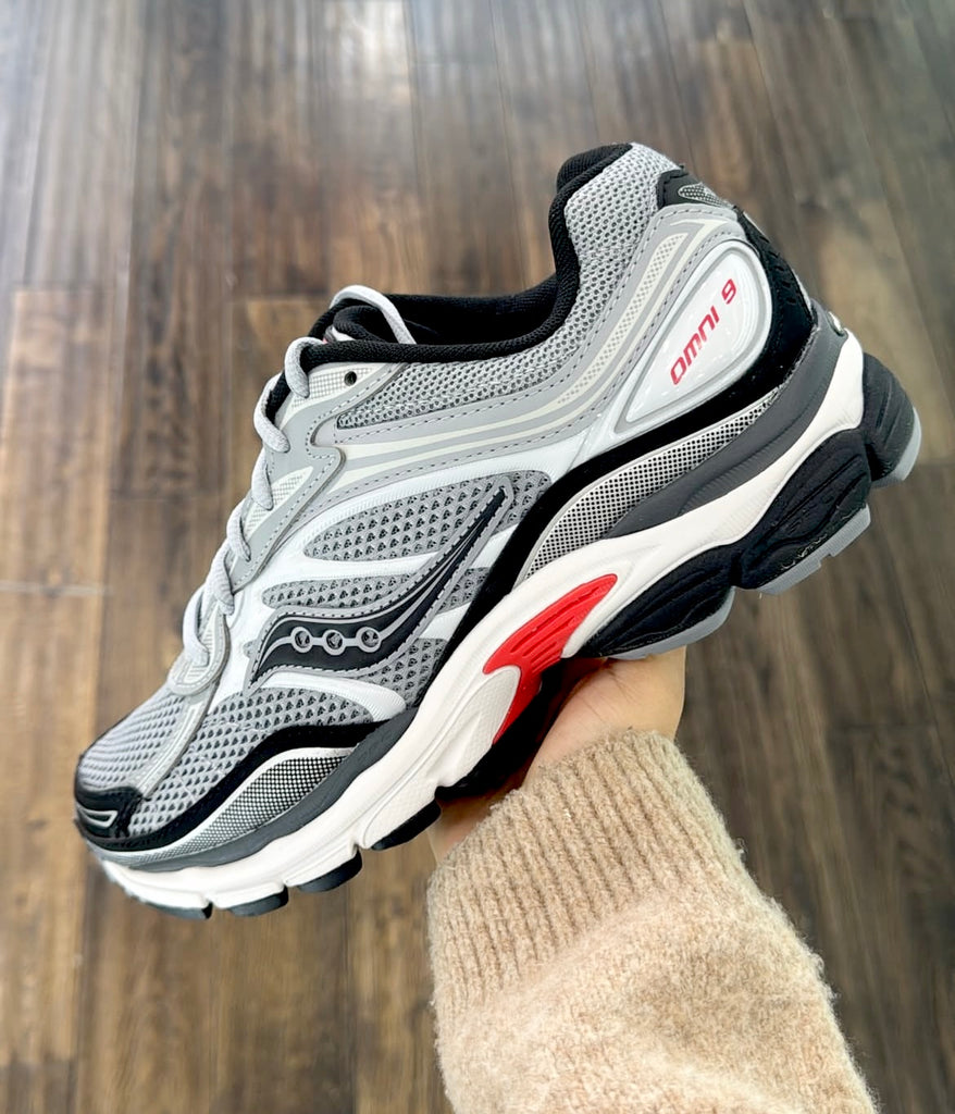 SAUCONY HYBRID GREY BLACK RED