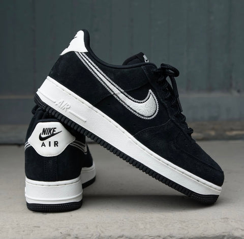 NIKE AIR FORCE 1 BLACK WHITE SILVER