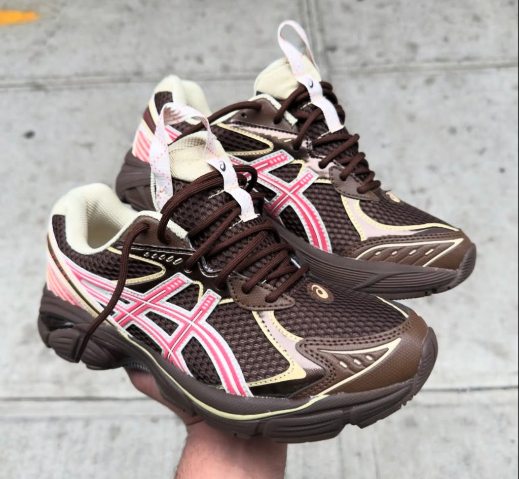 ASICS GEL TRAINERS BROWN PINK