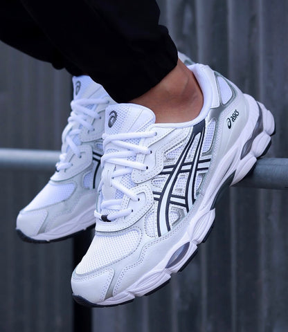 ASICS GEL TRAINERS WHITE GREY BLACK