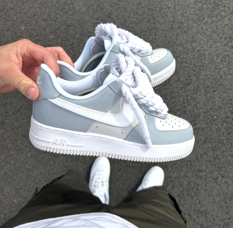 NIKE AIR FORCE 1 PATTEN LEATHER GREY WHITE