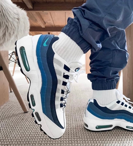NIKE AIR MAX 95 WHITE NAVY AQUA