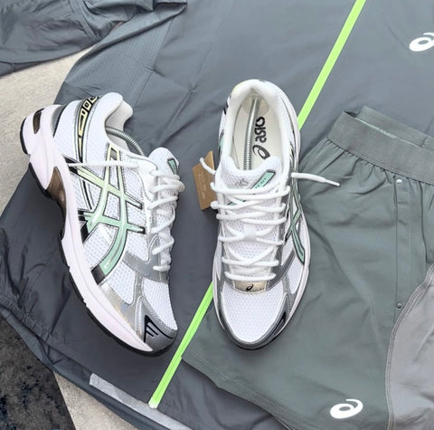 ASICS GEL TRAINERS WHITE GRASS