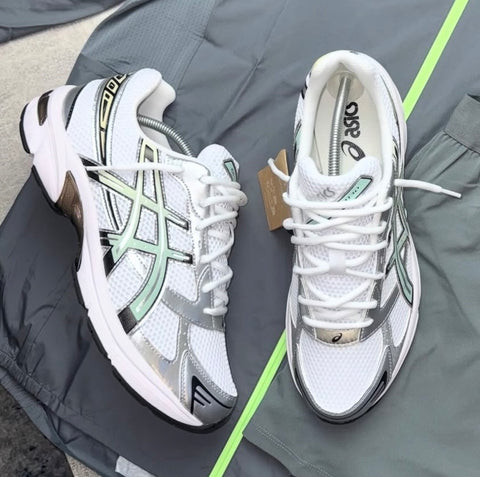 ASICS GEL TRAINERS WHITE GRASS