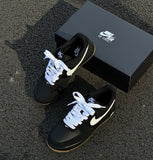 NIKE AIR FORCE 1 BLACK WHITE GUM BOTTOM