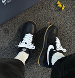 NIKE AIR FORCE 1 BLACK WHITE GUM BOTTOM