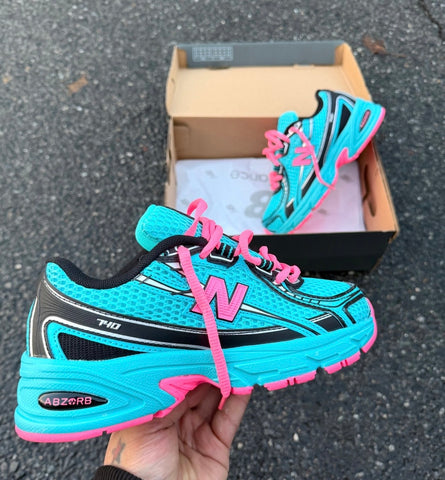 NEW BALANCE TRAINERS TEAL PINK BLACK
